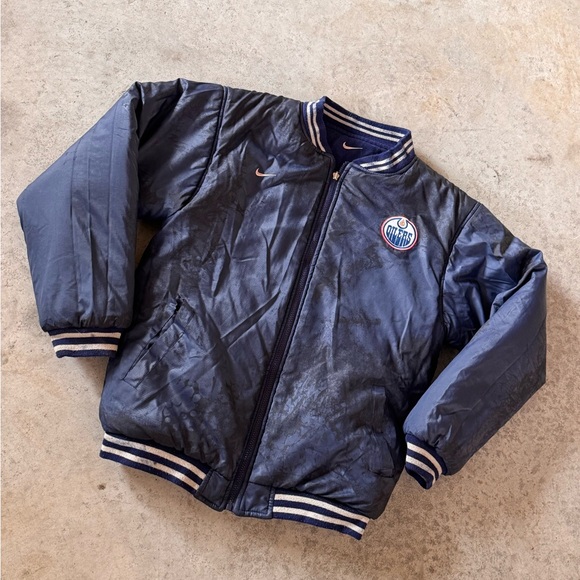 Vintage 90s Nike Reversible Oilers Varsity Jacket - Picture 7 of 7
